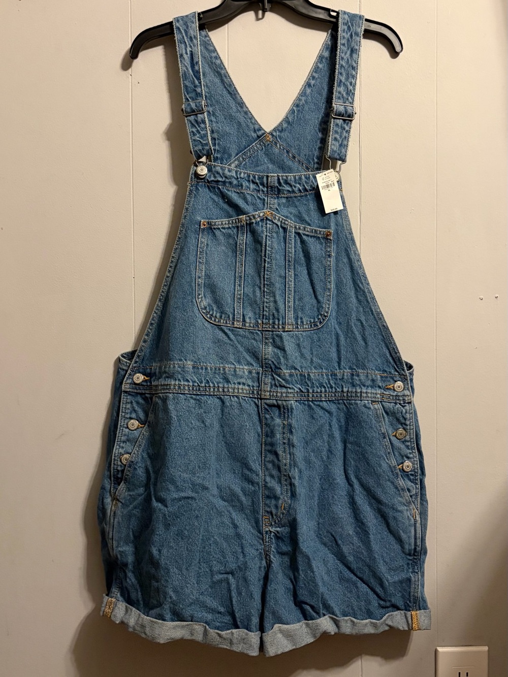 Classic Blue Denim Overalls Shorts